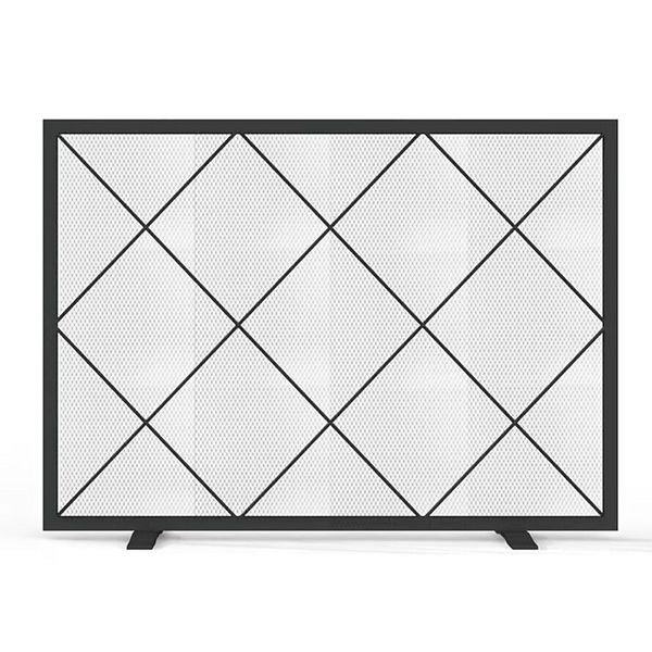 Style Selections 39" Flat Panel Fireplace Screen, Heat-Resistant Black