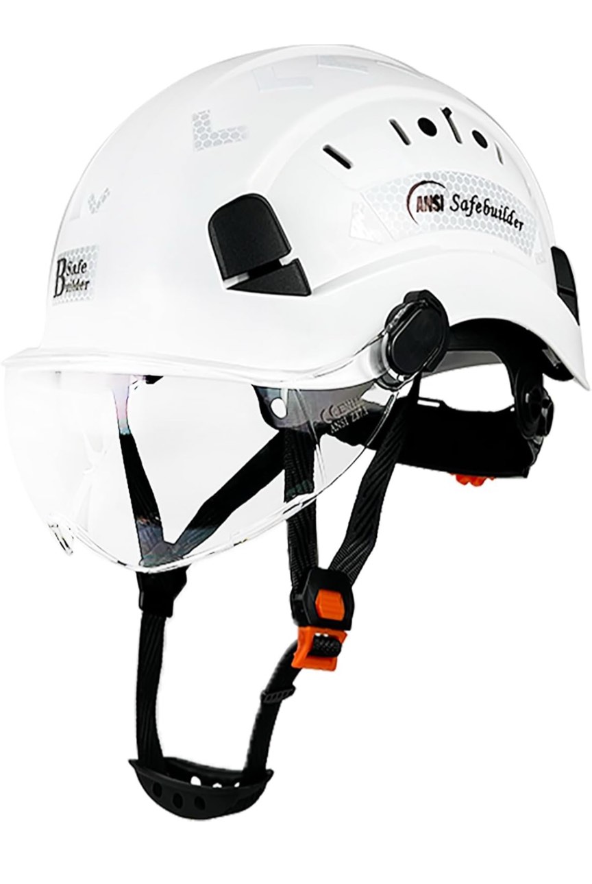 Construction Safety Helmet with Visor ABS Hard Hat Adjustable Ventilation Hardhats Industrial Work Head Protection for Men Certified ANSI/ISEA Z89.1