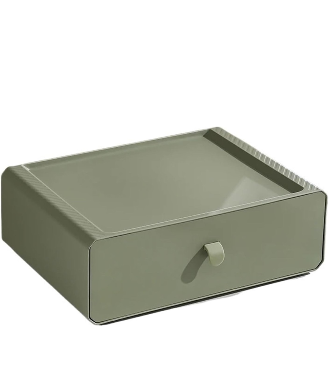 Desk Organizer with Drawers, Stackable Desktop Storage Drawers, Large Capacity Drawer Desktop Organizer, Plastic Desktop Storage Box Desk Organizer for Office School Home(Green,One Grid)