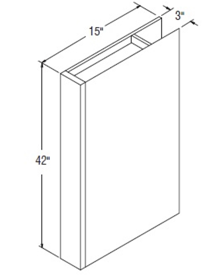 Wall Box Column Filler 42" Height x 15" Depth x 3" Width