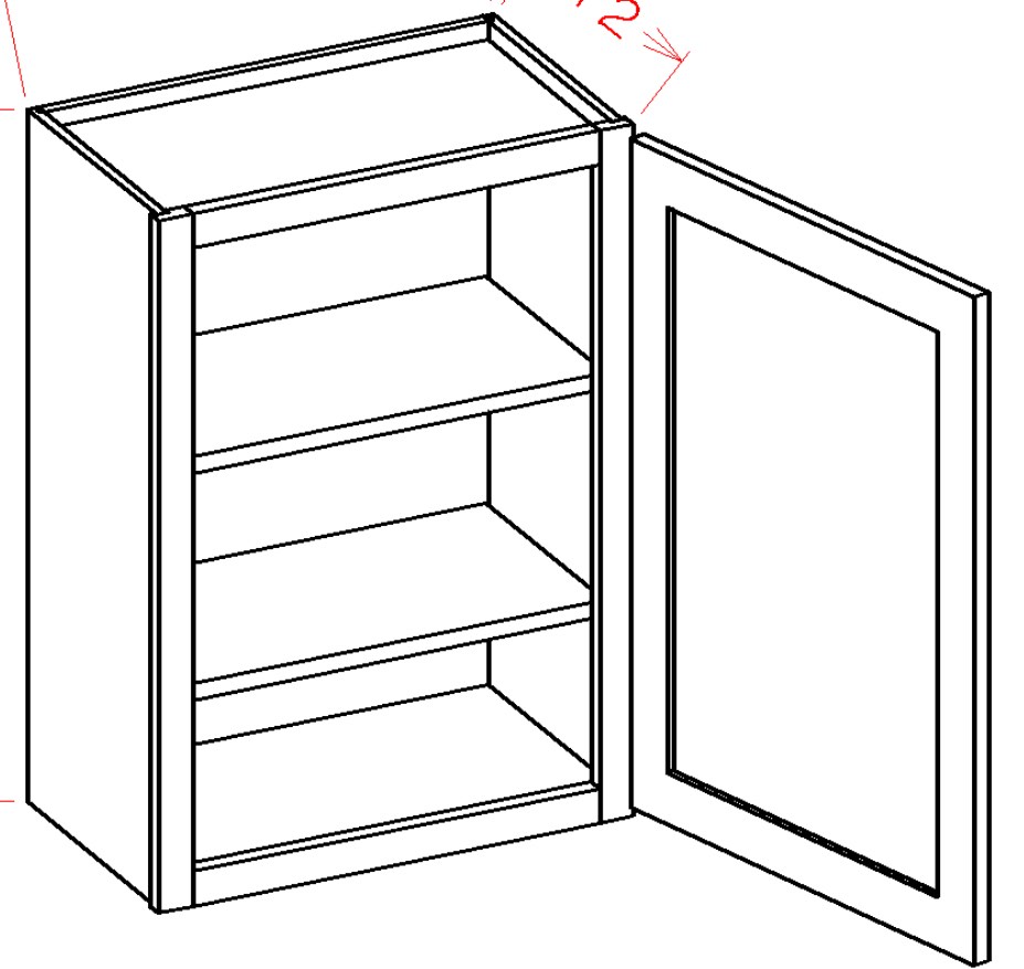 Shaker White Wall Cabinet 36" H x 23,5" W x 13" D 