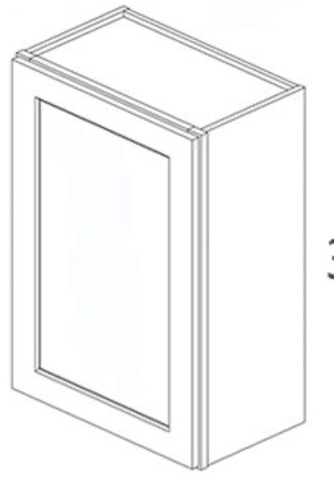 21" W x 30" H x 13" D Classic White Shaker Pre-Assembled ( Broken door)