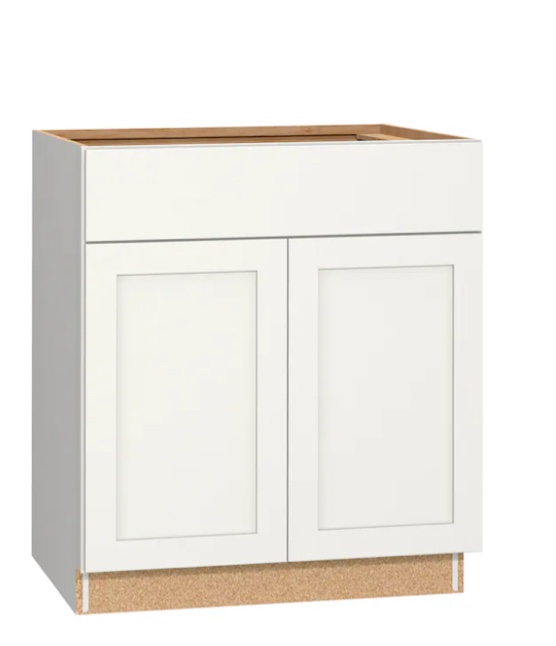 34" H x 24" W x 21" D White Base Fully Assembled Cabinet 