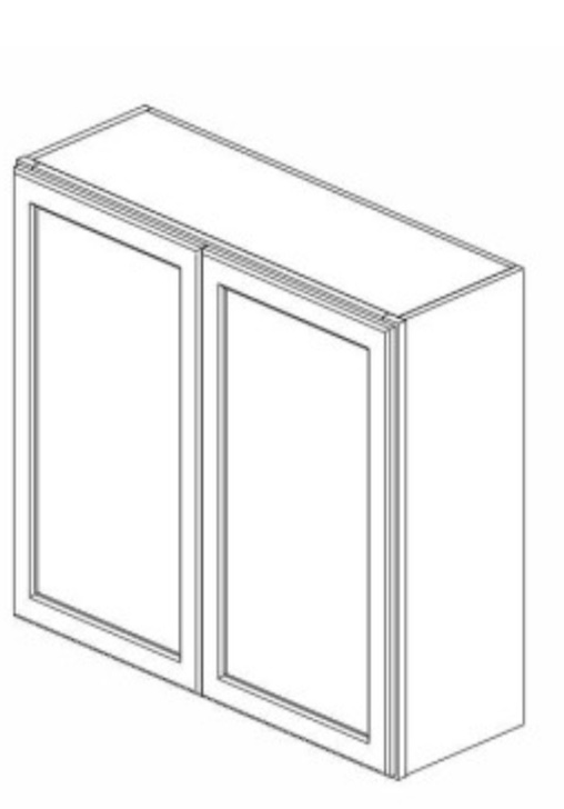 W3642B MIDTOWN GRAY WALL DOUBLE DOOR CABINET 36" x 42" x 12" 