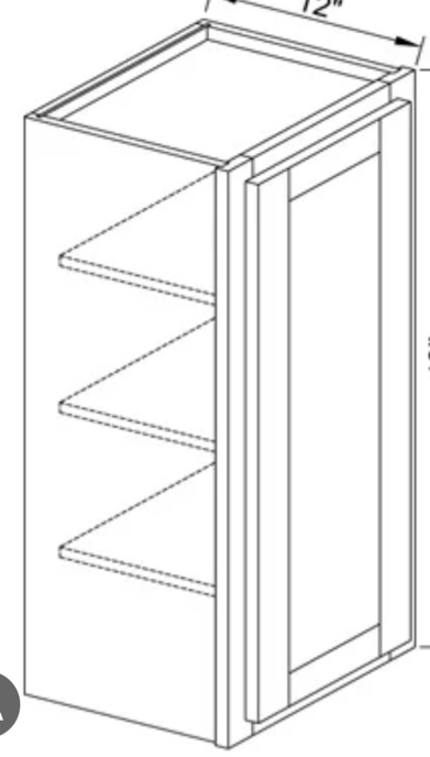 W2142 – 21" x 42" x 12" Single Door Wall Cabinet – Pepper Shaker ( Missing Door and Shelves)