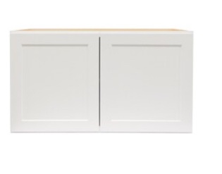 33”  W x 27” H x 24”  D White Birch Door Wall Fully Assembled Plywood Cabinet 