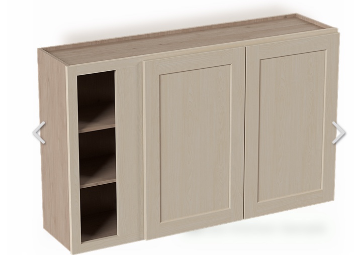 48” x 30” x 12” Corner White Wall Cabinet Mission Shaker White 