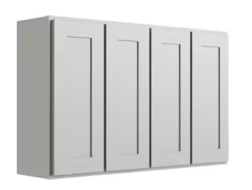 48-in W x 30-in H x 12-in D White Wall Fully assembled Plywood Cabinet Shaker) ( Has a damage on the back shown in pictures)