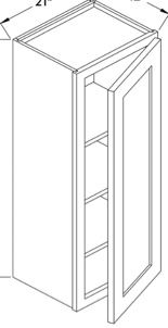 Wall Cabinet - White Shaker - Craft Cabinetry 21” W x 42” H x 12” D ( Has a damage in bottom shown in pictures)