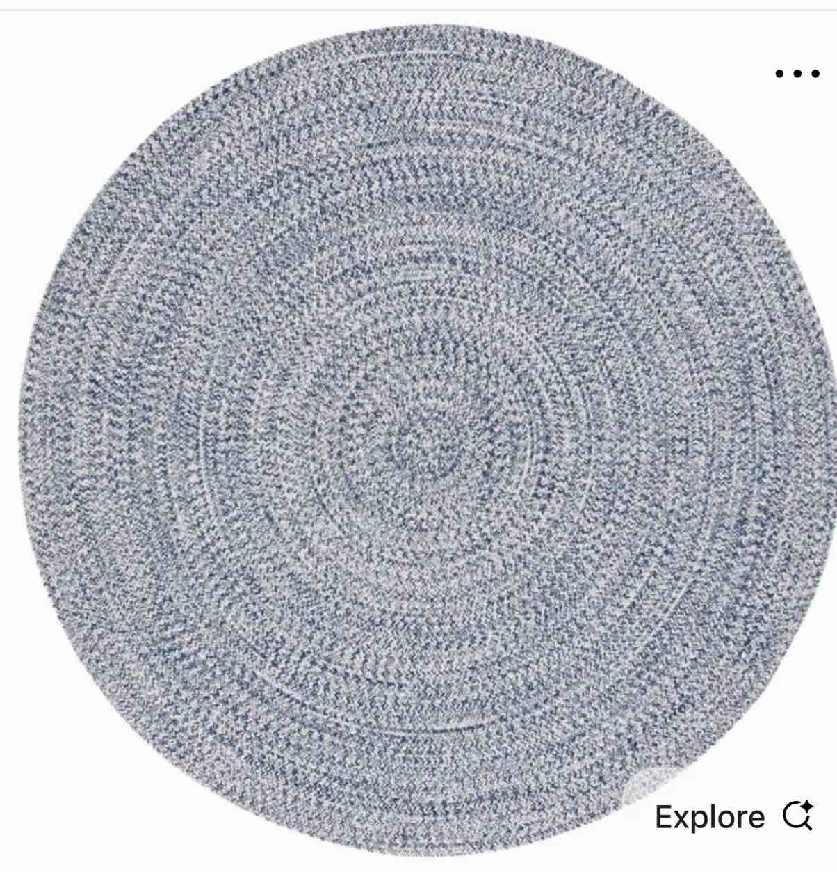 Trombetta Hand Woven Area Rug in Dark Blue/ Ivory ( Round 8)