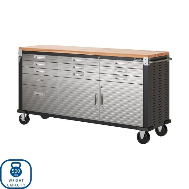 Seville Classics UltraHD 11 Drawer Rolling Workbench, 77" W x 20" D x 37.5" H, Includes Two Boxes!