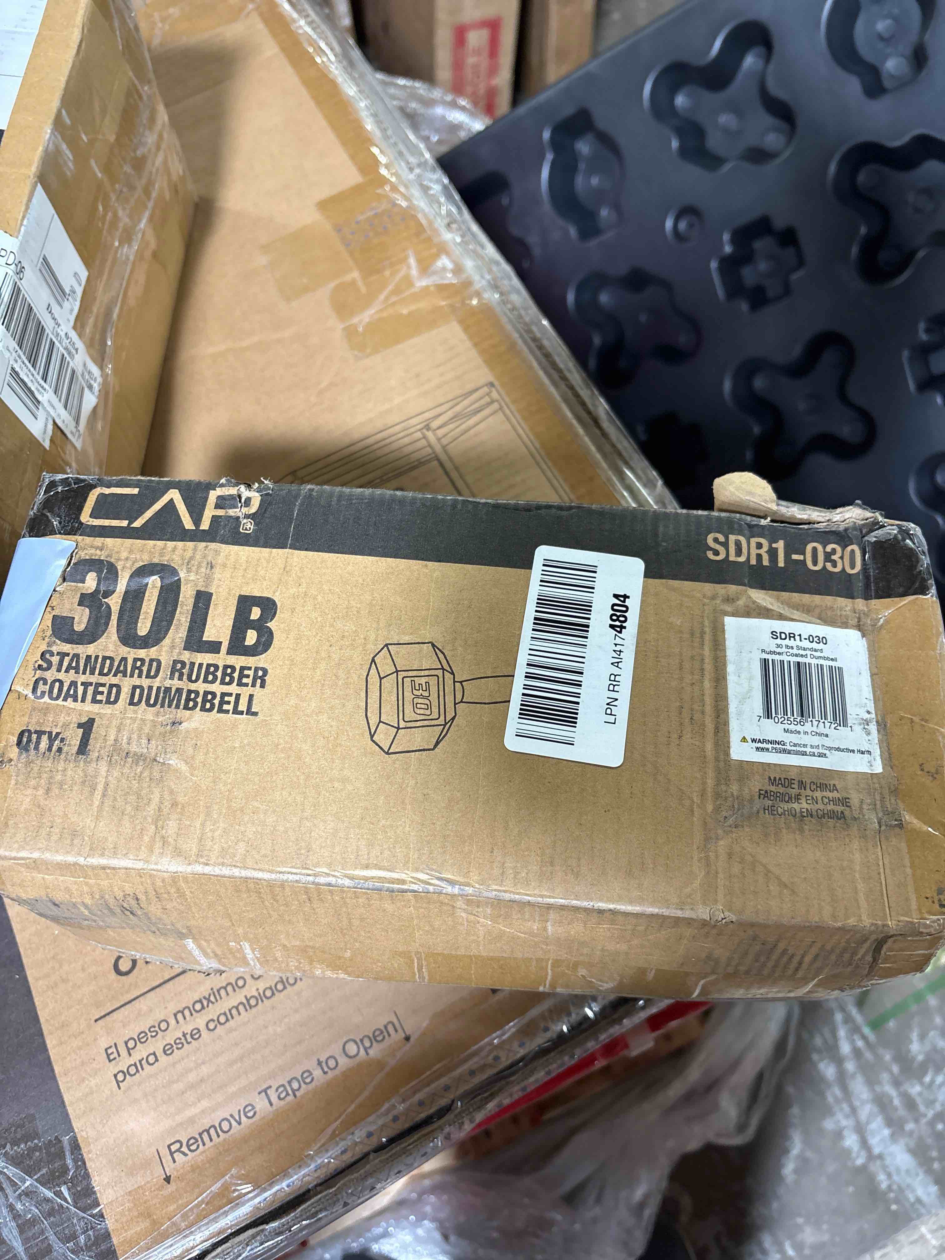 Condition photo showing New/Like New for CAP Barbell  30lb Rubber Hex Dumbbell  Single