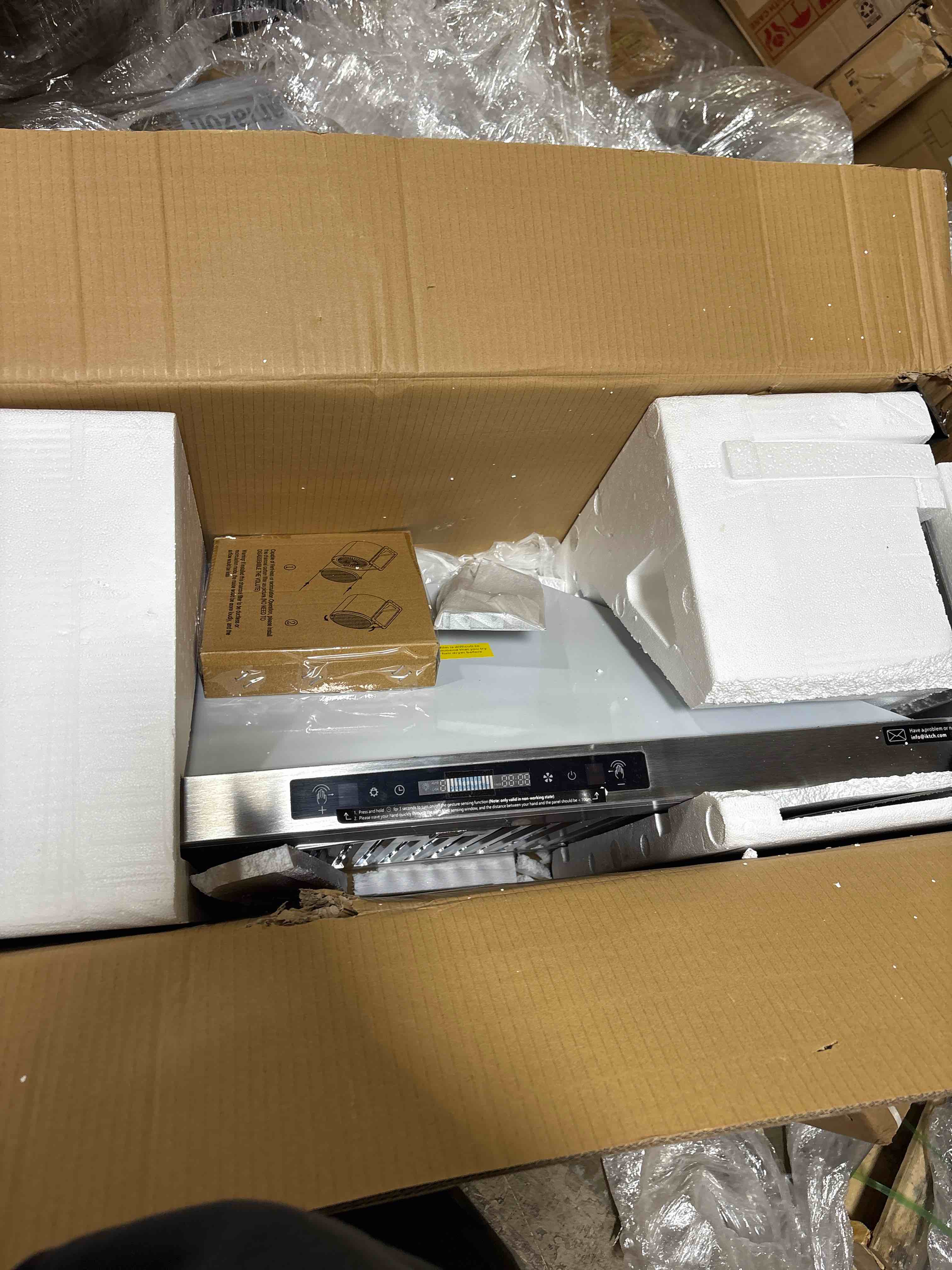 Condition photo showing New/Like New for HisoHu 36 Inch Under Cabinet Range Hood with 900-CFM, 4 Speed Gesture Sensing&Touch Control Panel, Stainless Steel Kitchen Vent