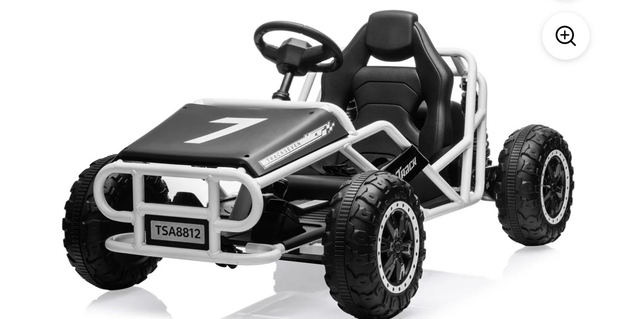 NEWWARE 24V Kids Ride on Car, Electric Go Kart, Racing Go Kart, with Brake Foot Pedal, Durable Full Steel Frame, Speed Up to 7 MPH, for Kids Aged 6 +, Black