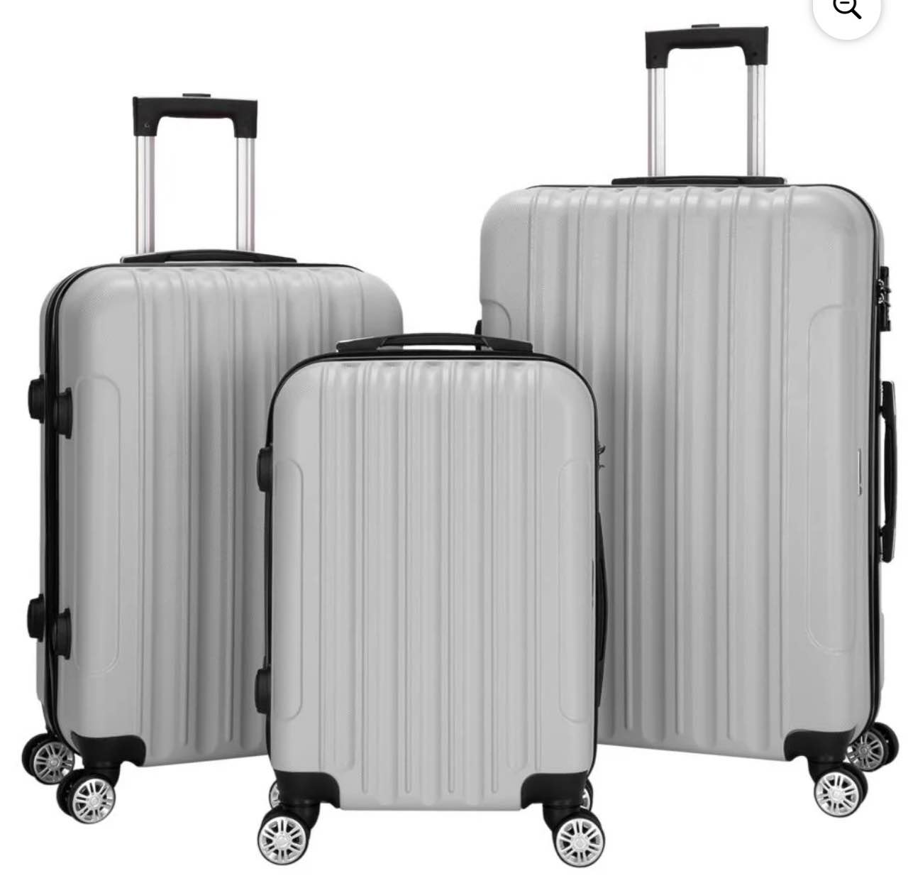Zimtown 3PCS Luggage Travel Set Bags ABS Trolley Hard Shell Suitcase W/TSA lock With 4 Wheels Multi-Colored ( Large one has a broken Wheel)