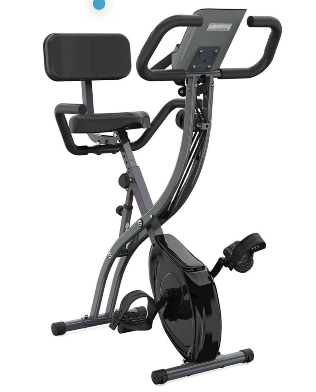 Ps indoor exercise bike, magnetic stationary with pulse sensor large seat upright foldable exercise bikes trainer for women gym home workout equipment