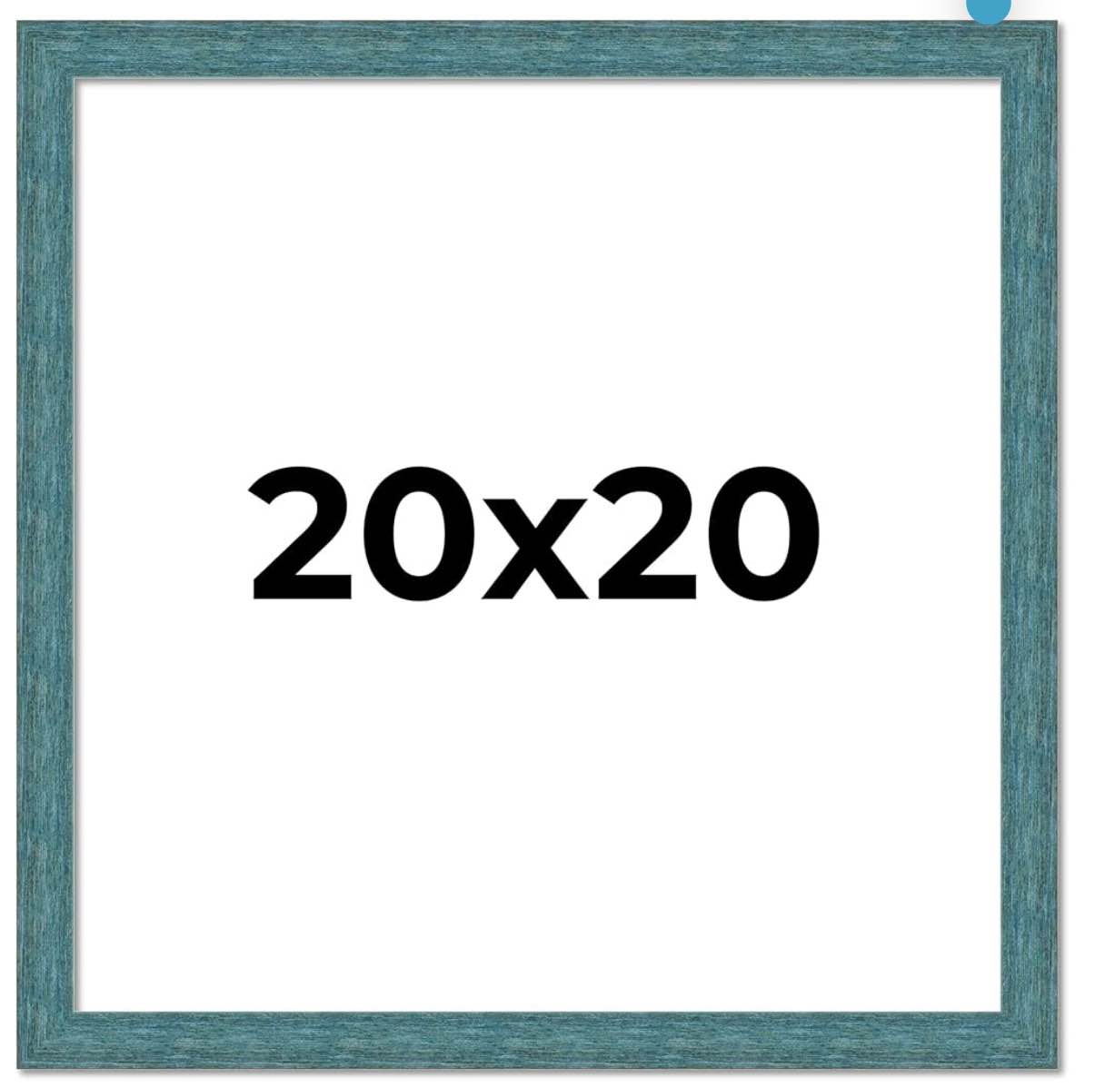Poster Palooza 20x20 Frame Blue Teal Distressed Solid Wood Picture Frame | 1.25 Inch Moulding Width | Includes UV Acrylic Plexiglass, Foam Board Backing & Hanging Hardware Included