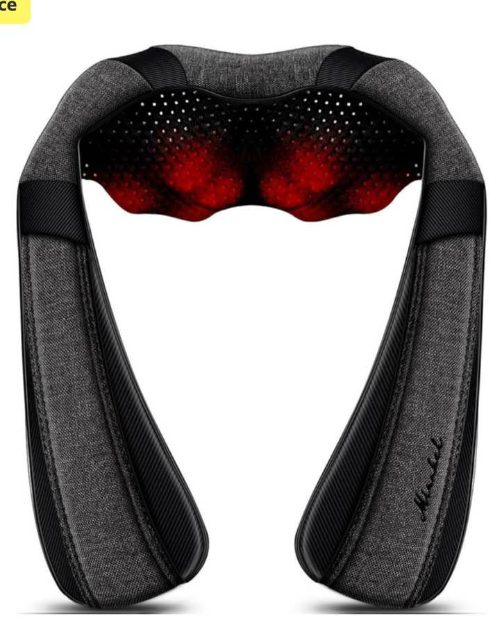 Mirakel Shiatsu Neck & Back Massager with Heat - Deep Tissue Neck, Back & Shoulder Pain Relief - Ergonomic Design Shoulder Massager, Idea Presents for Christmas, Fathers Day, Mothers Day, Women, Men