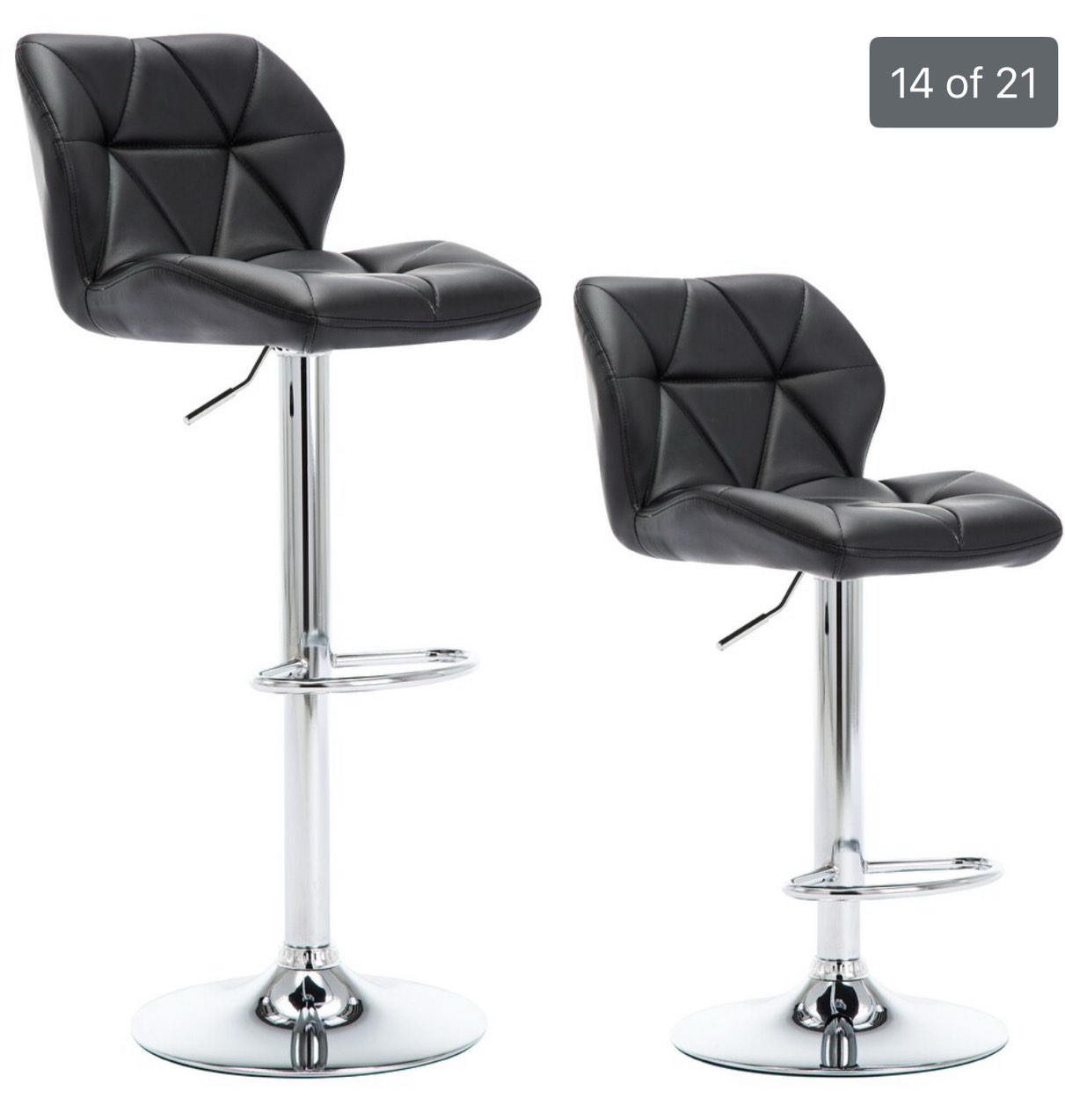 Upholstered Adjustable Barstools Counter Bar Pub Height Stools Set of 2