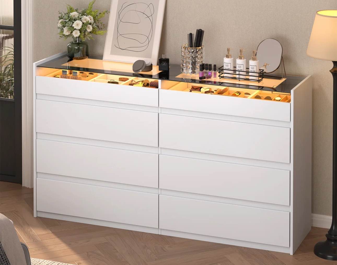 8 Drawer 47.2" W Double Dresser ( Incomplete Only One BOX)