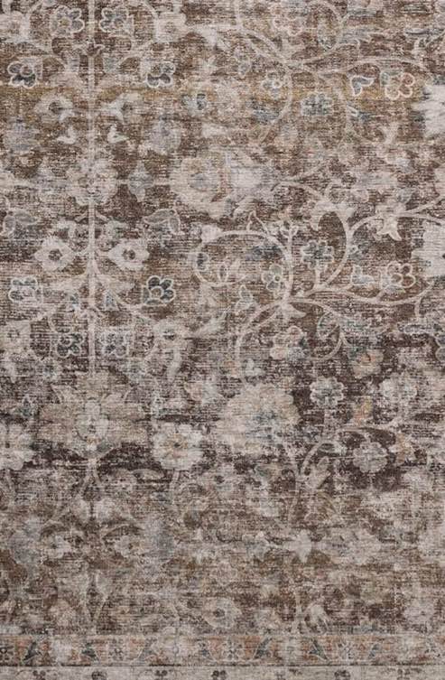 Loloi Amber Lewis Josie Collection JOS-02 Earth/Natural 6'-0" x 6'-0", .13" Pile Height, Low Profile, Machine Washable, Round Area Rug