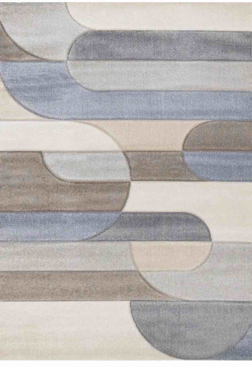Marshawna Carved Blue Grey Indoor Area Rug ( 6'7" x 9'6" )