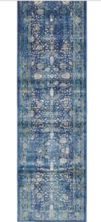 Wimpole Oriental Navy Blue Runner ( 3' x 13')