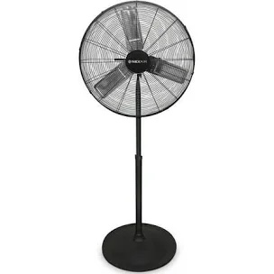Comfort Zone Industrial Pedestal Fan, 30 inch, 3 Speed, High Velocity, Adjustable Height 56” to 76”, Metal, Meets OSHA Standards, Airflow 36 ft/sec, Ideal for Garage, Workshop or Warehouse, CZHVP30