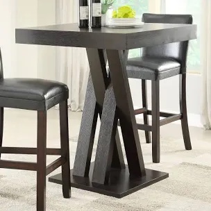 Coaster Home Furnishings Freda Double X-Shaped Base Square Bar Table Cappuccino