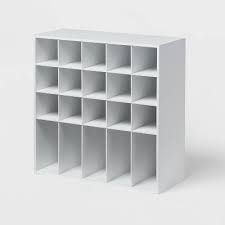 4 tier laminate stackable shoe cubby white - brightroom™: shoe rack organizer, holds 20 pairs, wood laminate, freestanding