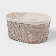 3pk Twisted Paper Rope Oval Laundry Basket - Brightroom™: Gray, Removable Liner, 252 Volume, 2 Handles, FSC Certified