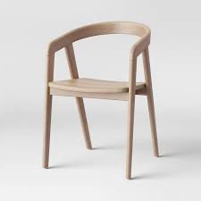 Lana Wood Armed Dining Chair Natural - Threshold™: Stained Hardwood, No Assembly, Modern Style
