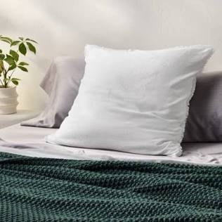 King Euro Heavyweight Linen Blend Throw Pillow White - Casaluna™
