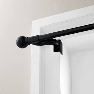 48"-84" Twist and Shout Easy Install Curtain Rod Matte Black - Room Essentials™
