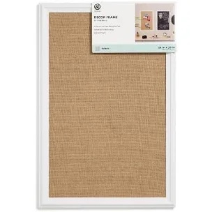 2pk Ubrands White Wood Frame Burlap Bulletin Board - 20 x 30 White