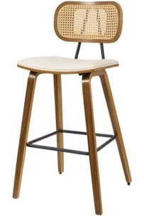 Upholstered Rattan Counter & Bar Stool 