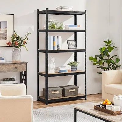 Lundys 71" H x 35.5" W x 16" D 5 - Tier Adjustable Metal MDF Storage