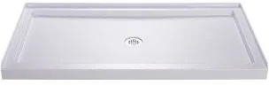 DreamLine SlimLine 32 in. D x 60 in. W x 2 3/4 in. H Center Drain Single Threshold Shower Base in White, DLT-1132600