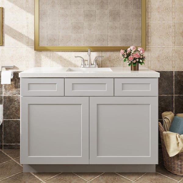 42 in. W x 21 in. D x 34.5 in. H in Shaker Dove Plywood 