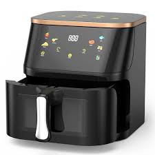 suodoka air fryer 10 qt max 450f for cooking, 6 presets fry touch panel easy view window, new black