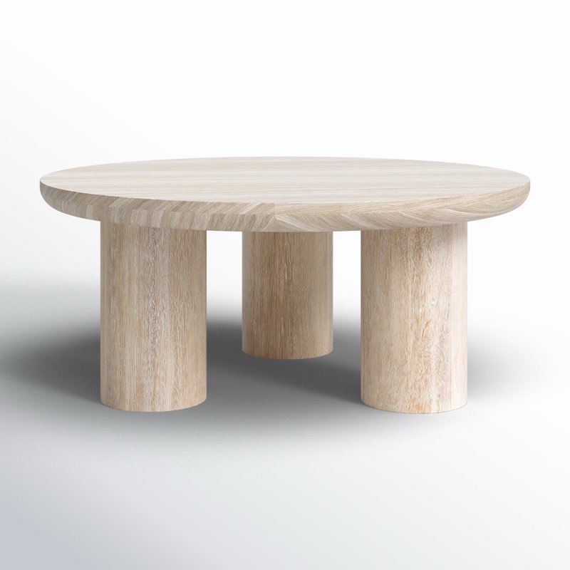 Columnia 40" Solid Wood Round Coffee Table