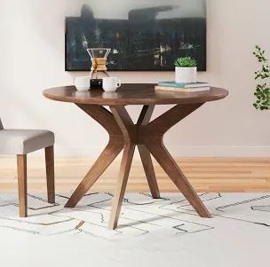 George Oliver Small Round Solid Wood Dining Table