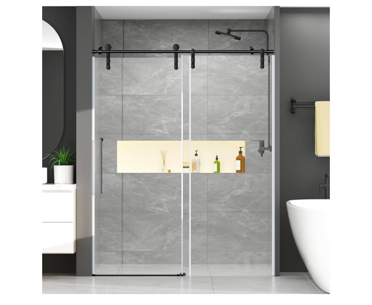 Modern Frameless Sliding Glass Shower Door A  Box
