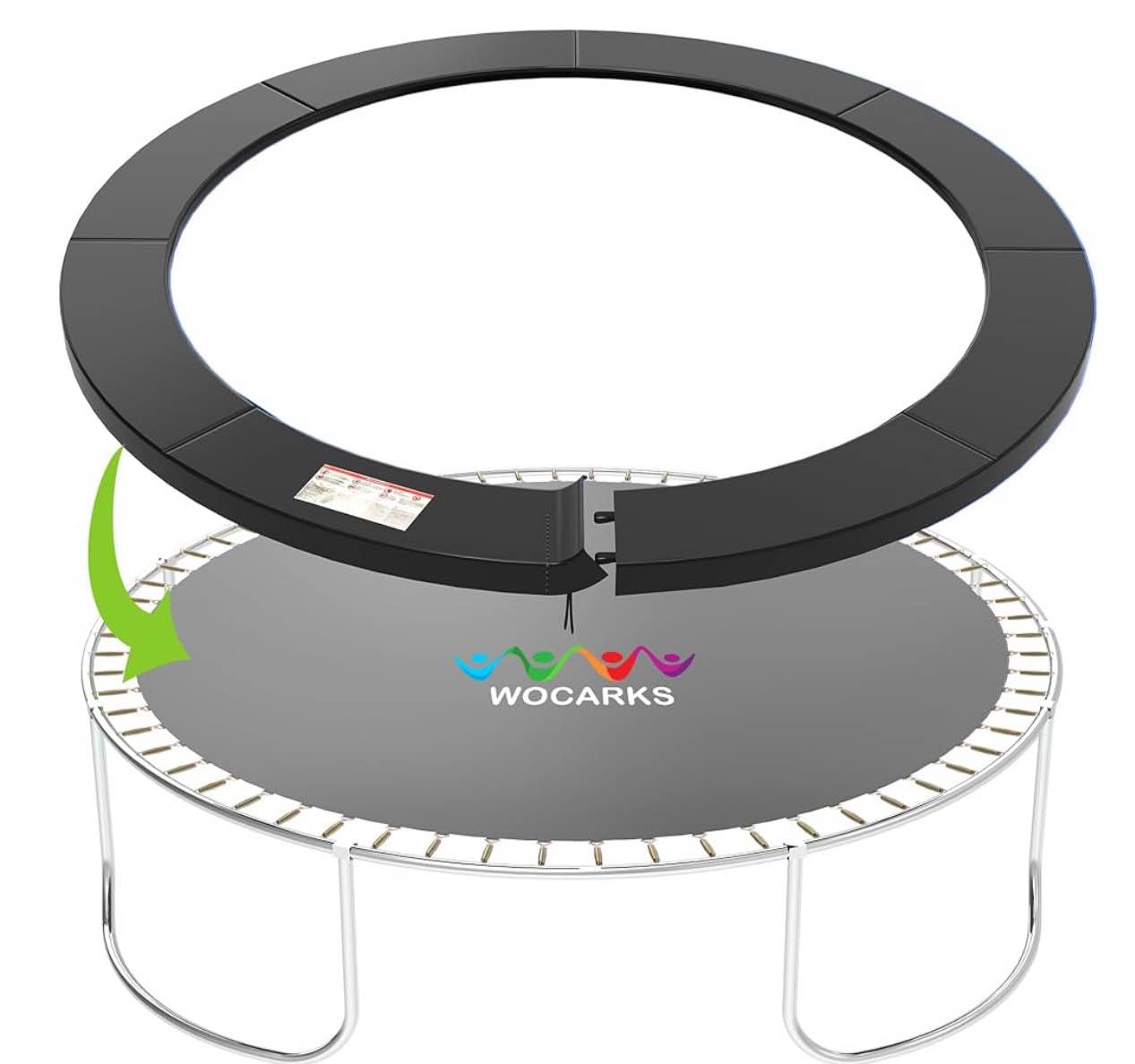 Trampoline Pad, 12ft Trampoline Replacement Safety Pad, Waterproof and Tear-Resistant Safety Spring Cover Round Frame Pad