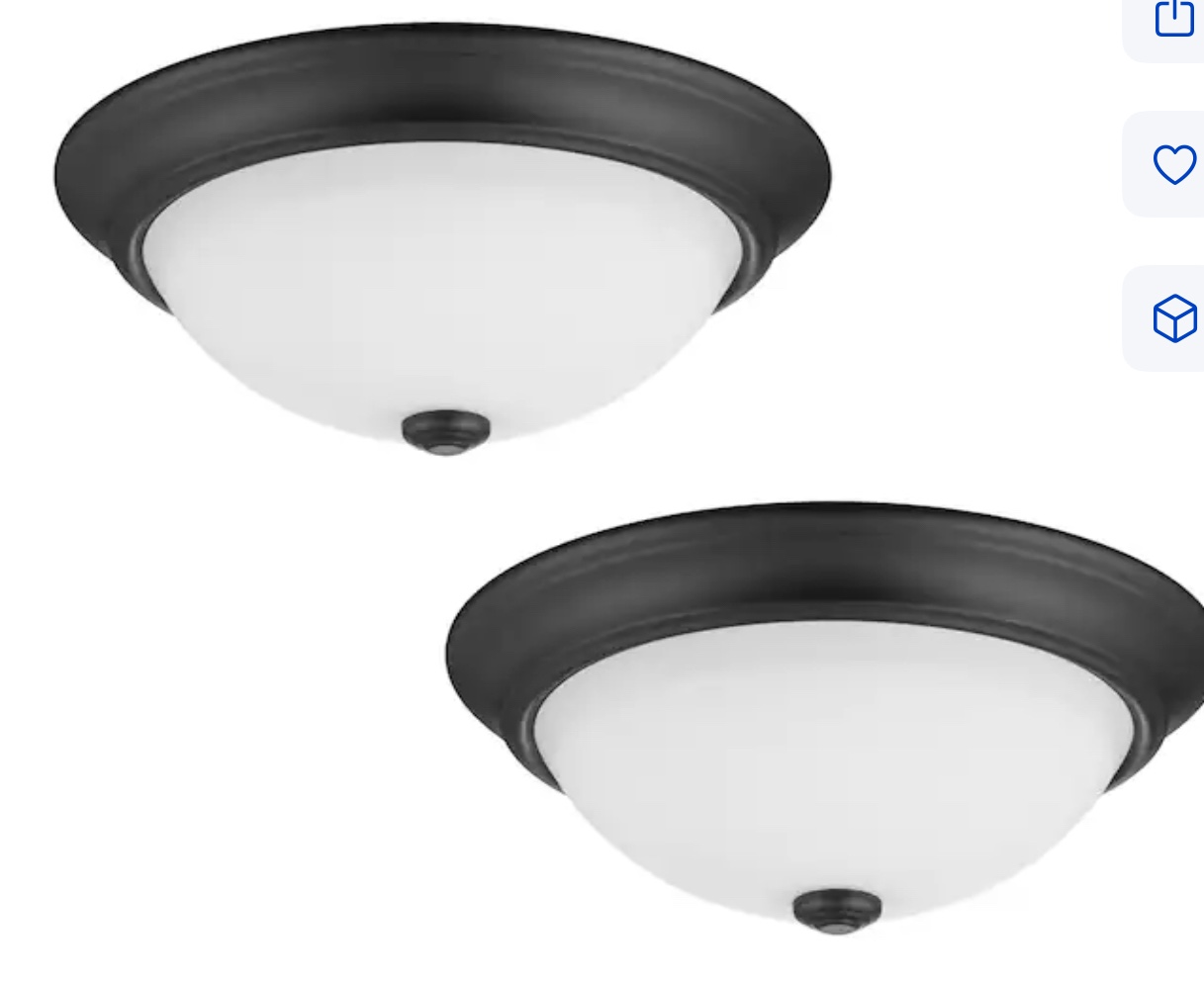 project source 2-light 13-in gloss bronze flush mount light 2- pack