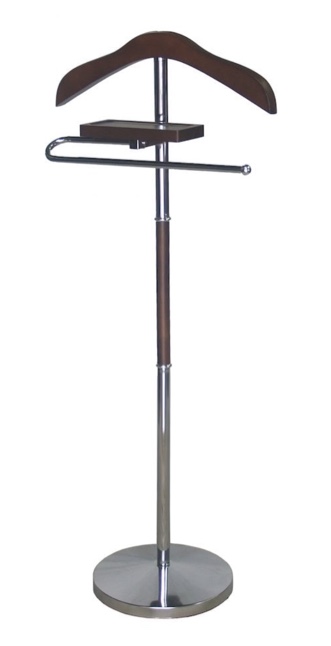 VL17017 Oxford II Chrome Steel and Walnut Wood Valet