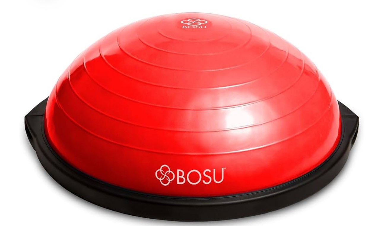 bosu pro multi functional home gym full body balance strength trainer ball equipment with guided workouts and pump