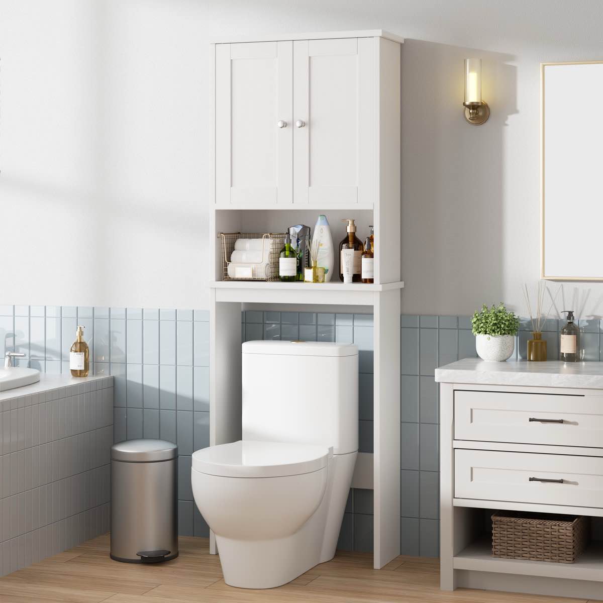 Behren 65.4"H Over the Toilet Storage Cabinet