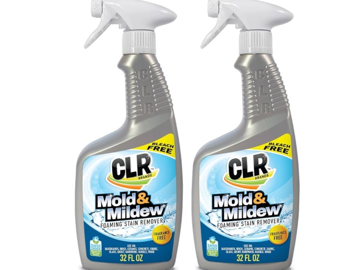 CLR Mold & Mildew Clear, Bleach-Free Stain Remover Spray Works on Fabric, Wood, Fiberglass, Concrete, Brick, Glass, and More - EPA Safer Choice, 32 Fl Oz (Pack of 2)