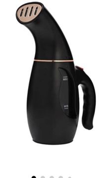 portable handheld clothes steam iron- fast heating in 30-60 seconds - ideal for home and travel (black) - versatile with traveling storage bag -quickly removes wrinkles, alc500, 8.2 x 5.9 x 3.3